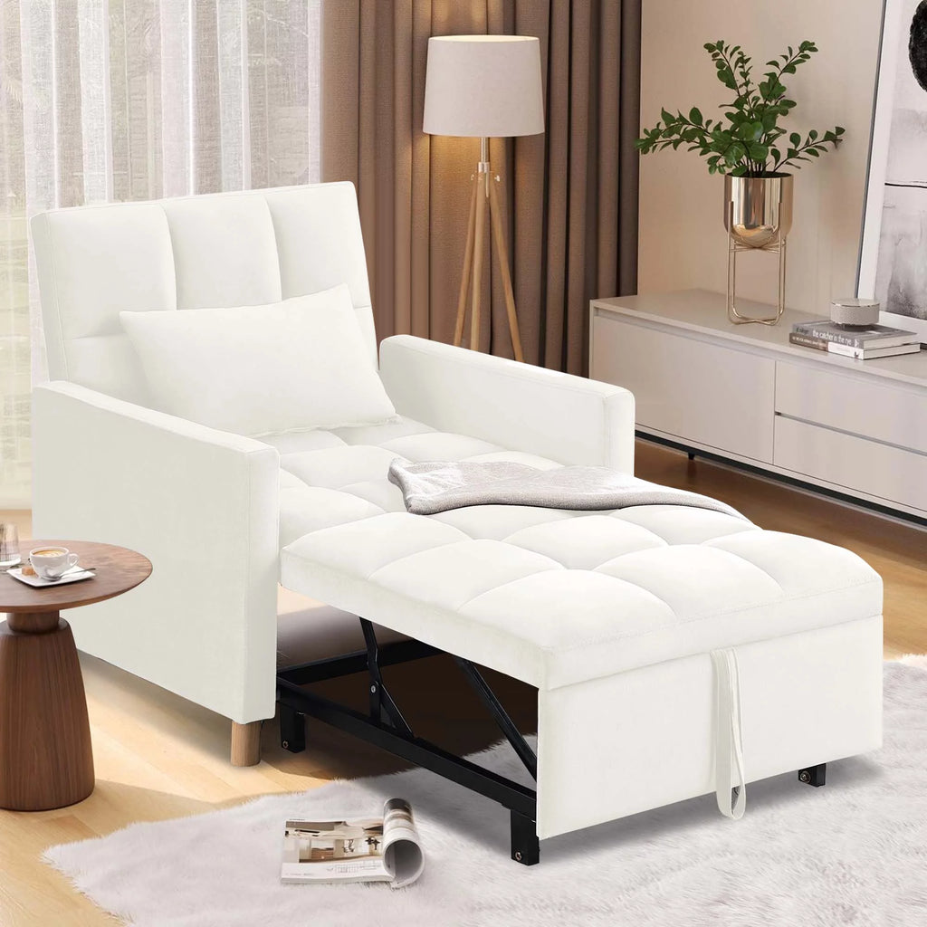 Gray Convertible Sleeper Chair Bed W6404