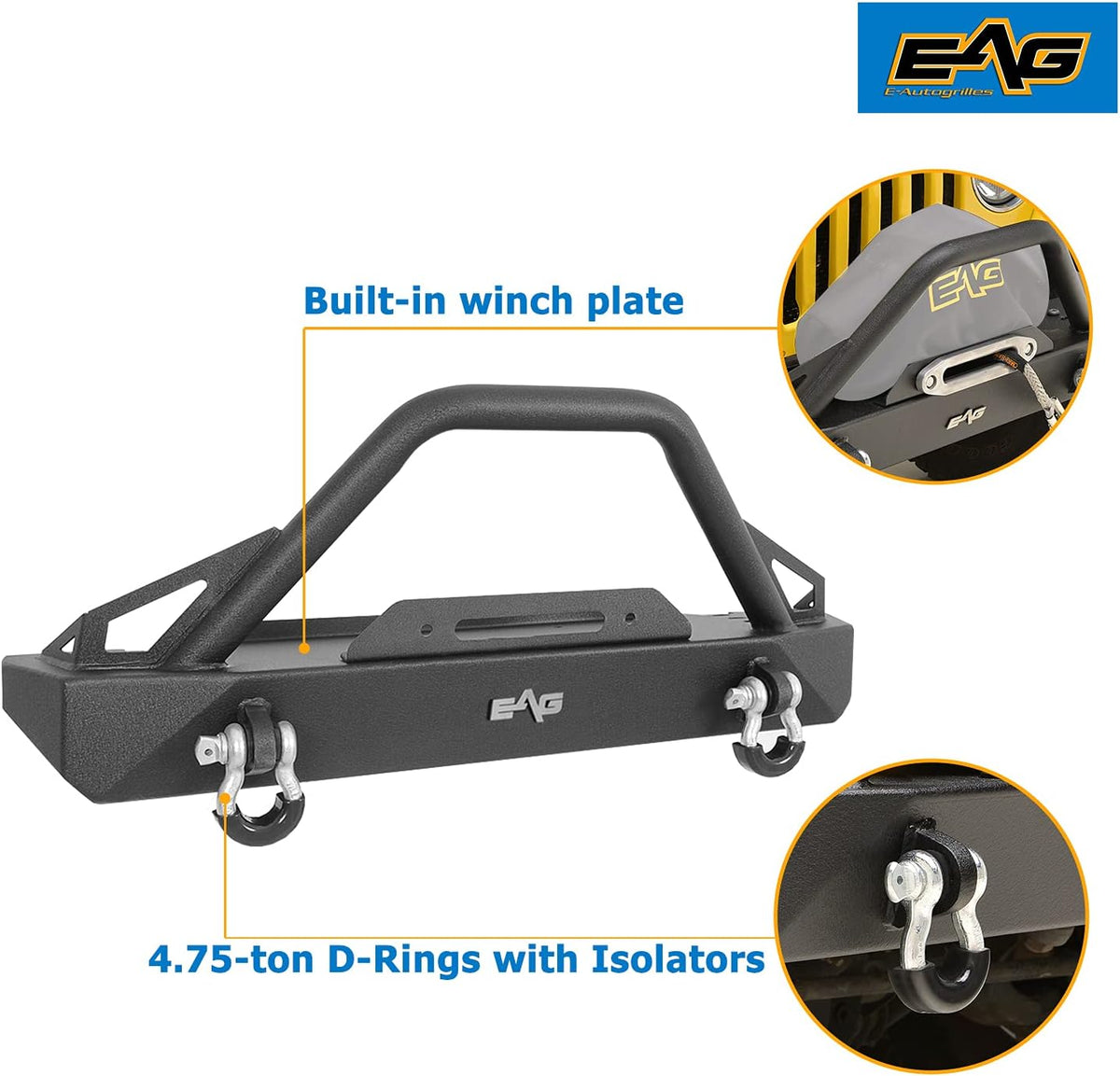 Front Winch Bumper and Rear Bumper with Assembled Tire Carrier D5909