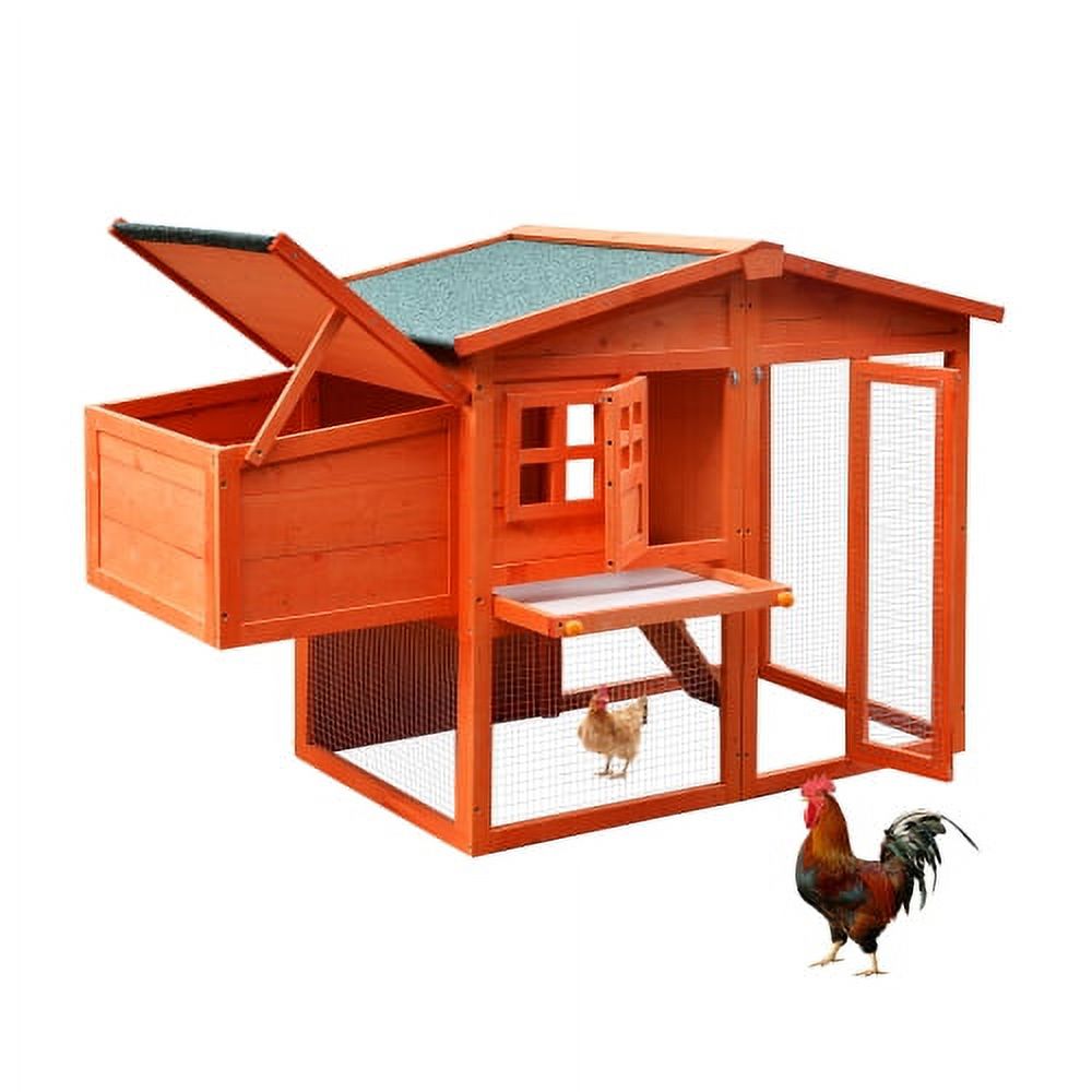 Large Wooden Chicken Coop with Nest Box A431100