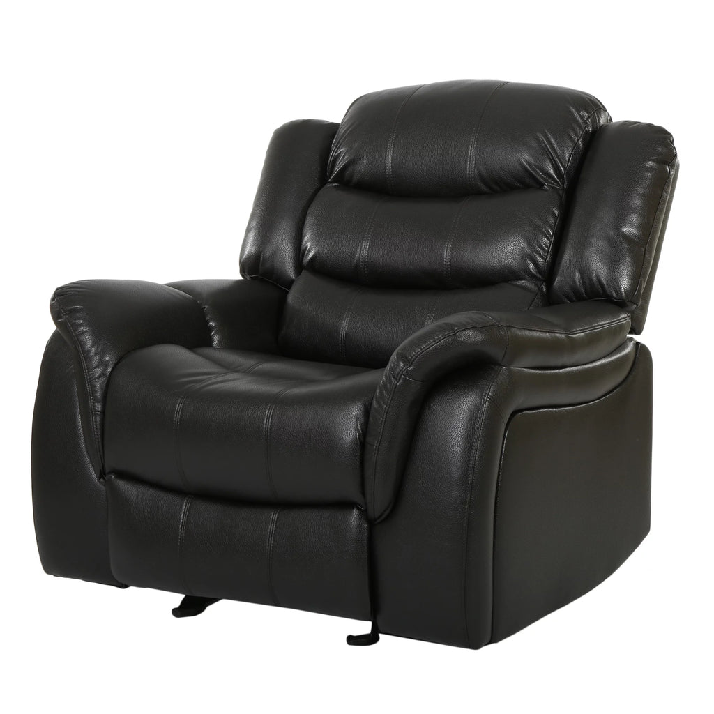 Black Faux Leather Recliner Glider Chair N50928