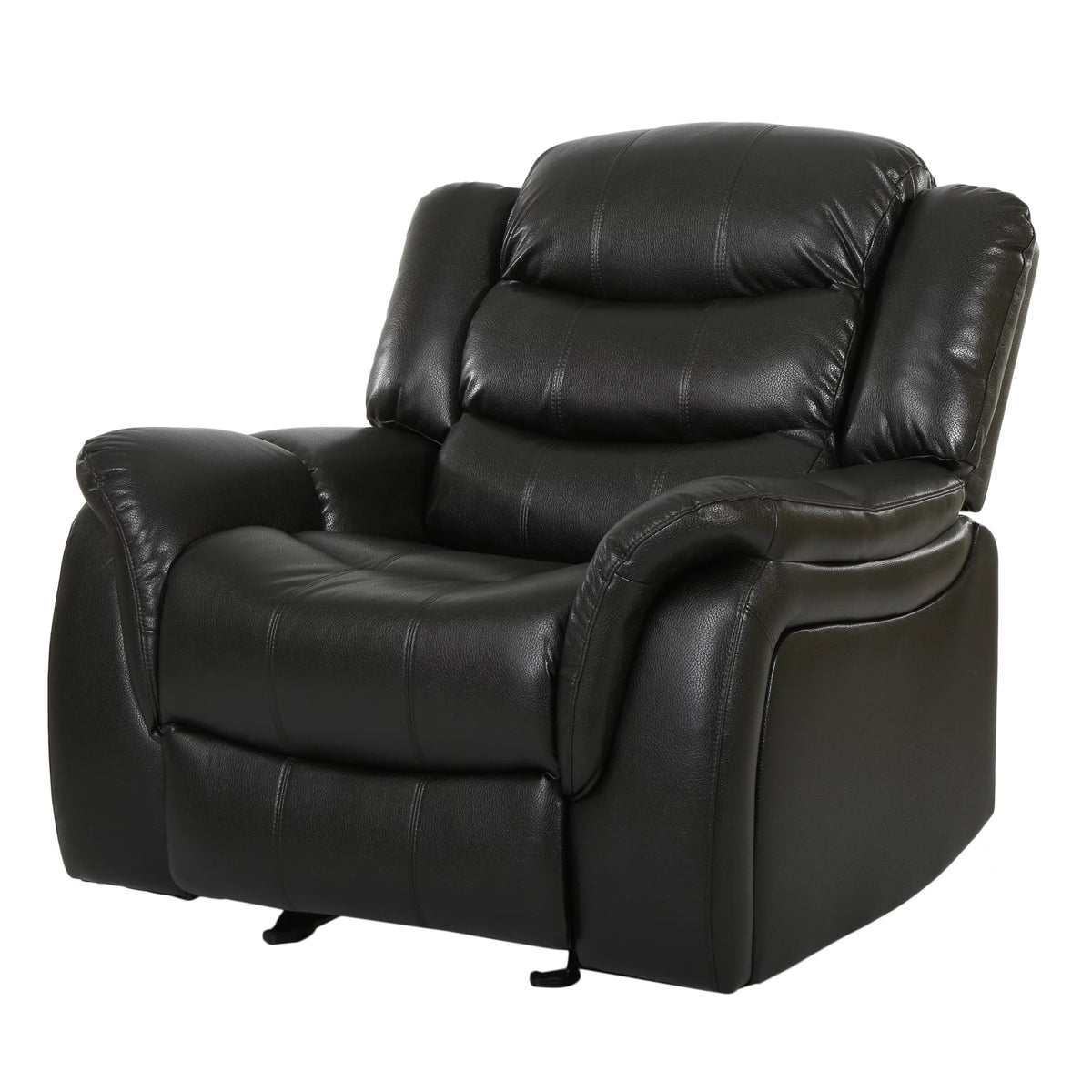 Black Faux Leather Recliner Glider Chair N50928