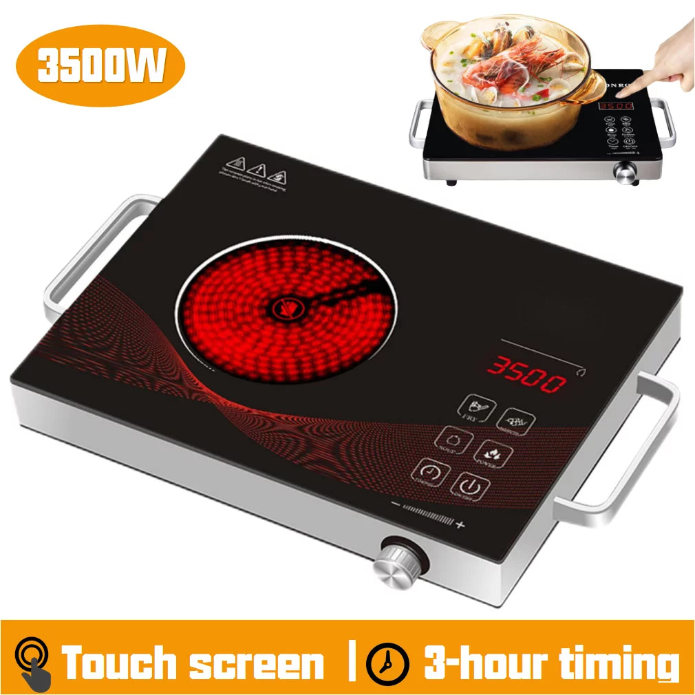 Electric Hot Plate Infrared Induction Cooktop 3500W Ceramic Glass Z972