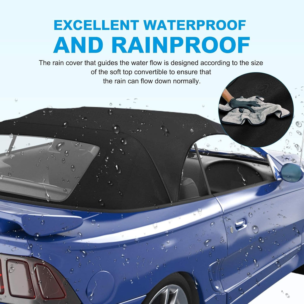 Black Convertible Soft Top with Plastic Window Z3286