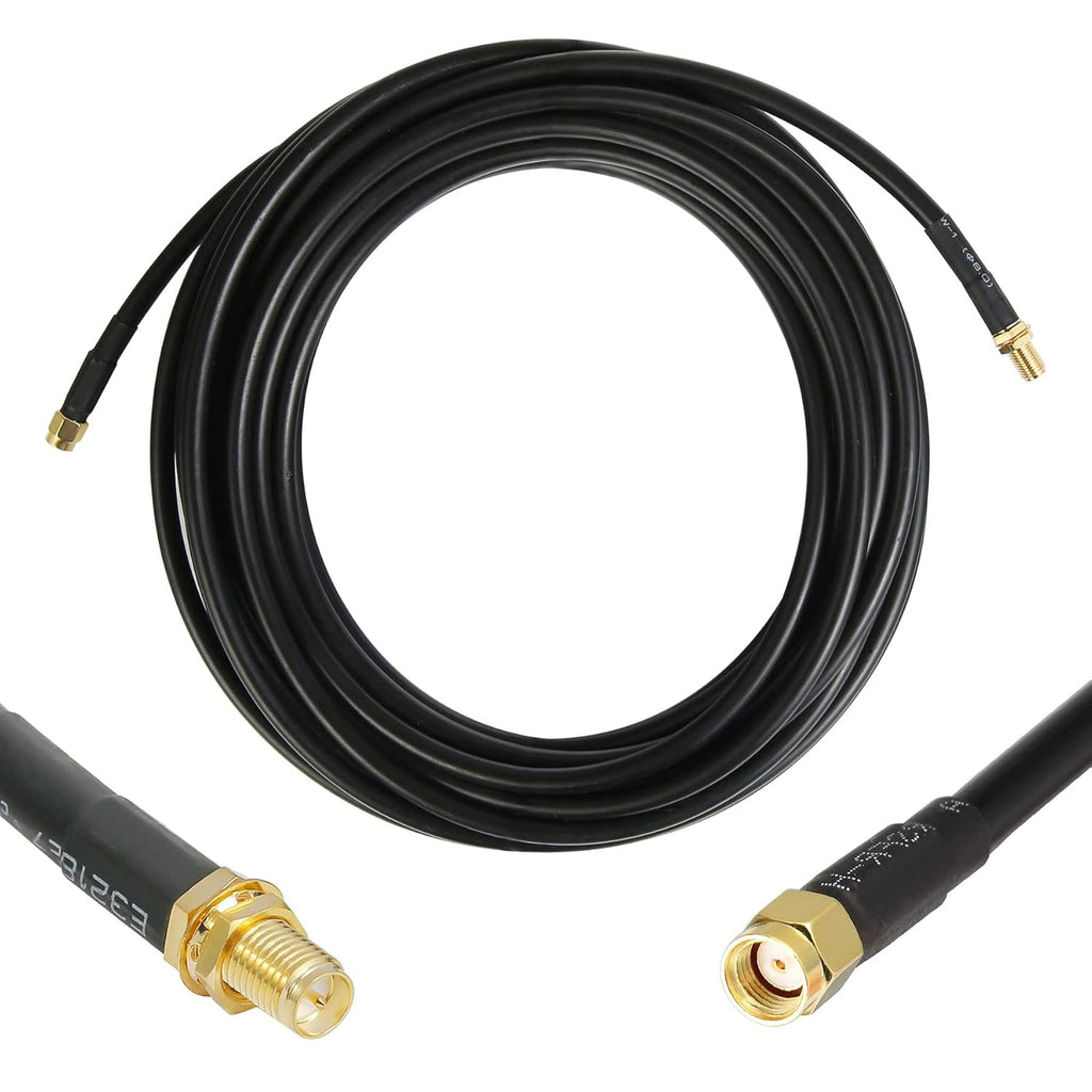 50 ft RP-SMA Male to RP-SMA Female Extension Cable 50 Ohm Copper Coax Jumper D988