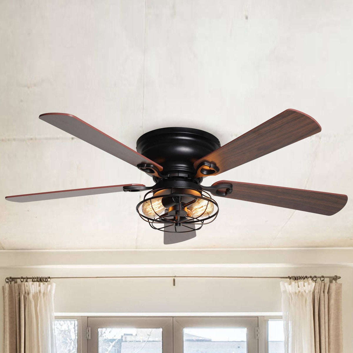 Matte Black Ceiling Fan with Light Kit B11109