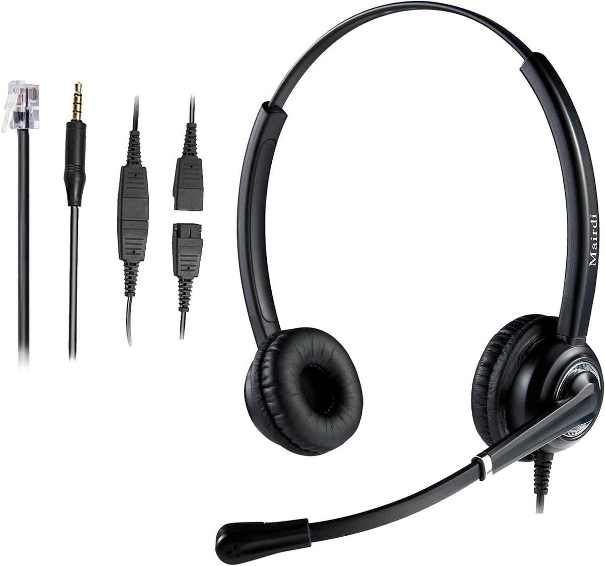 Noise Canceling Microphone Mono Call Center Office Headset with RJ9 Jack & 3.5mm Connector C547