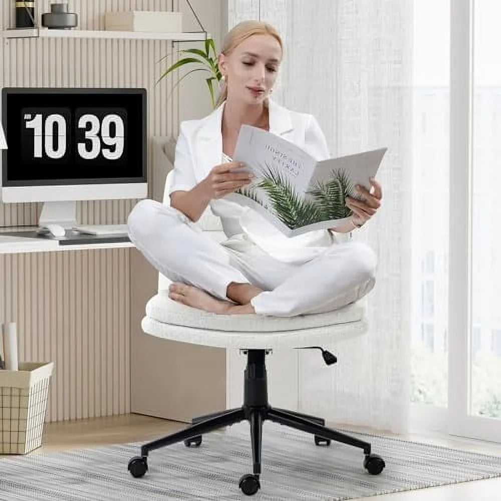 Black Armless Fabric Office Chair with Wheels Q757