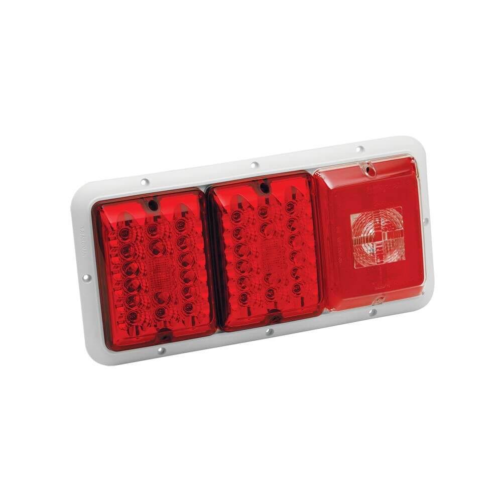 Horizontal Mount Taillight with Red LED and White Base B92570