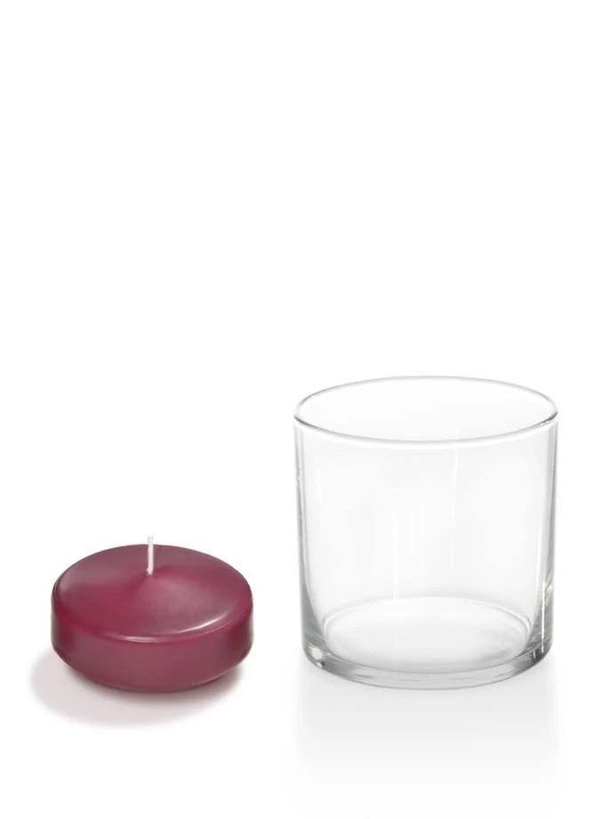Set of 36 Floating Candles & Glass Holder B733