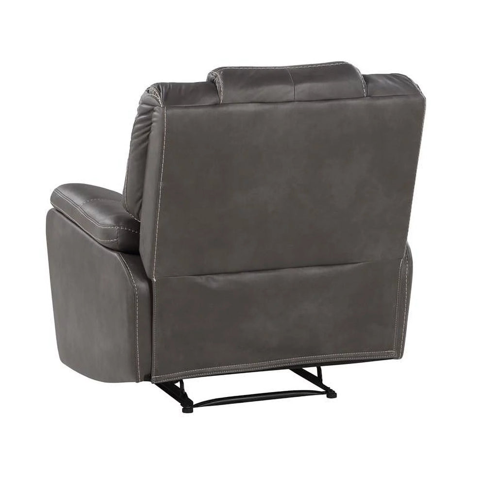 Charcoal Gray Faux Leather Manual Recliner G616