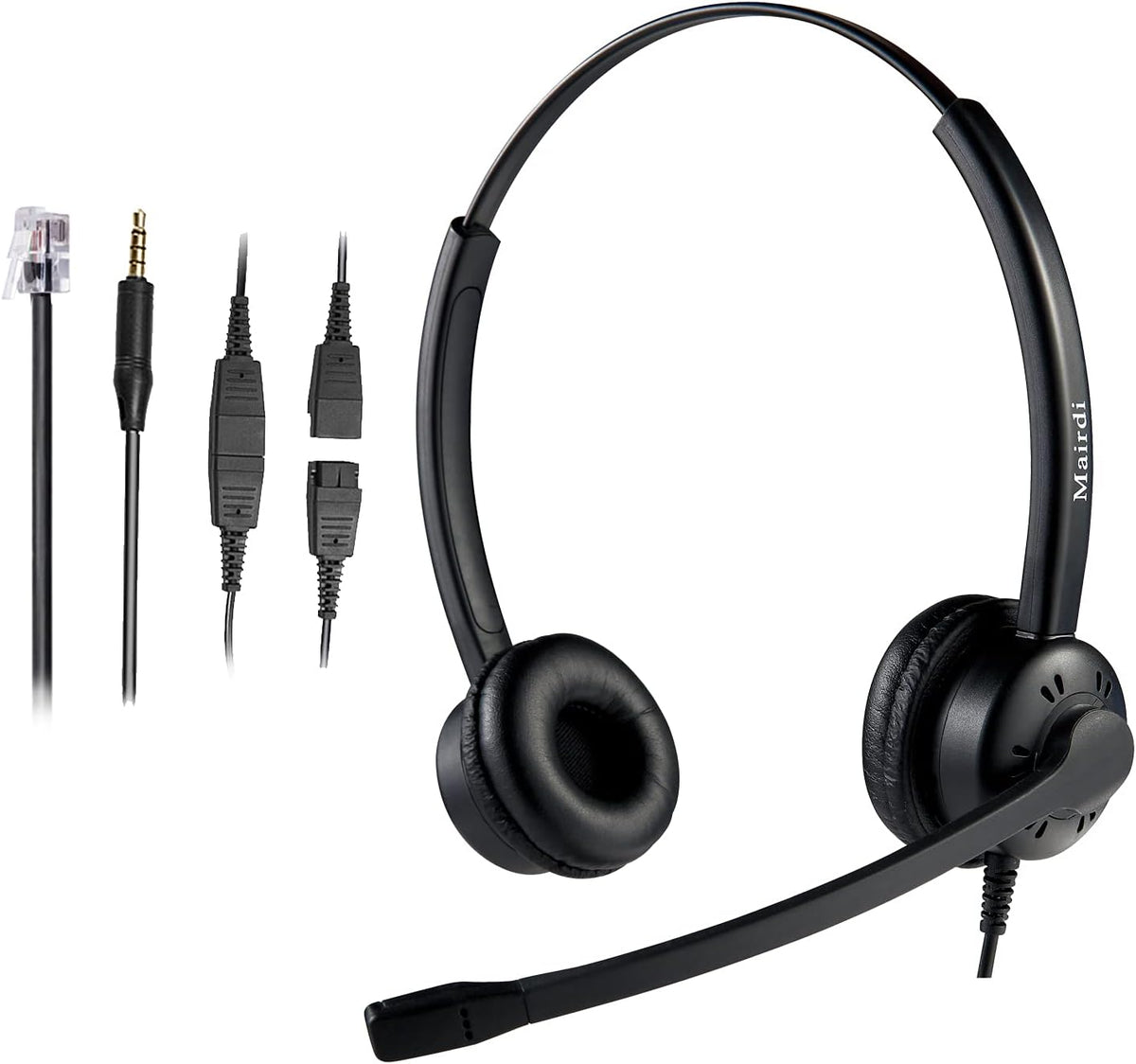 Noise Canceling Microphone Mono Call Center Office Headset with RJ9 Jack & 3.5mm Connector C547