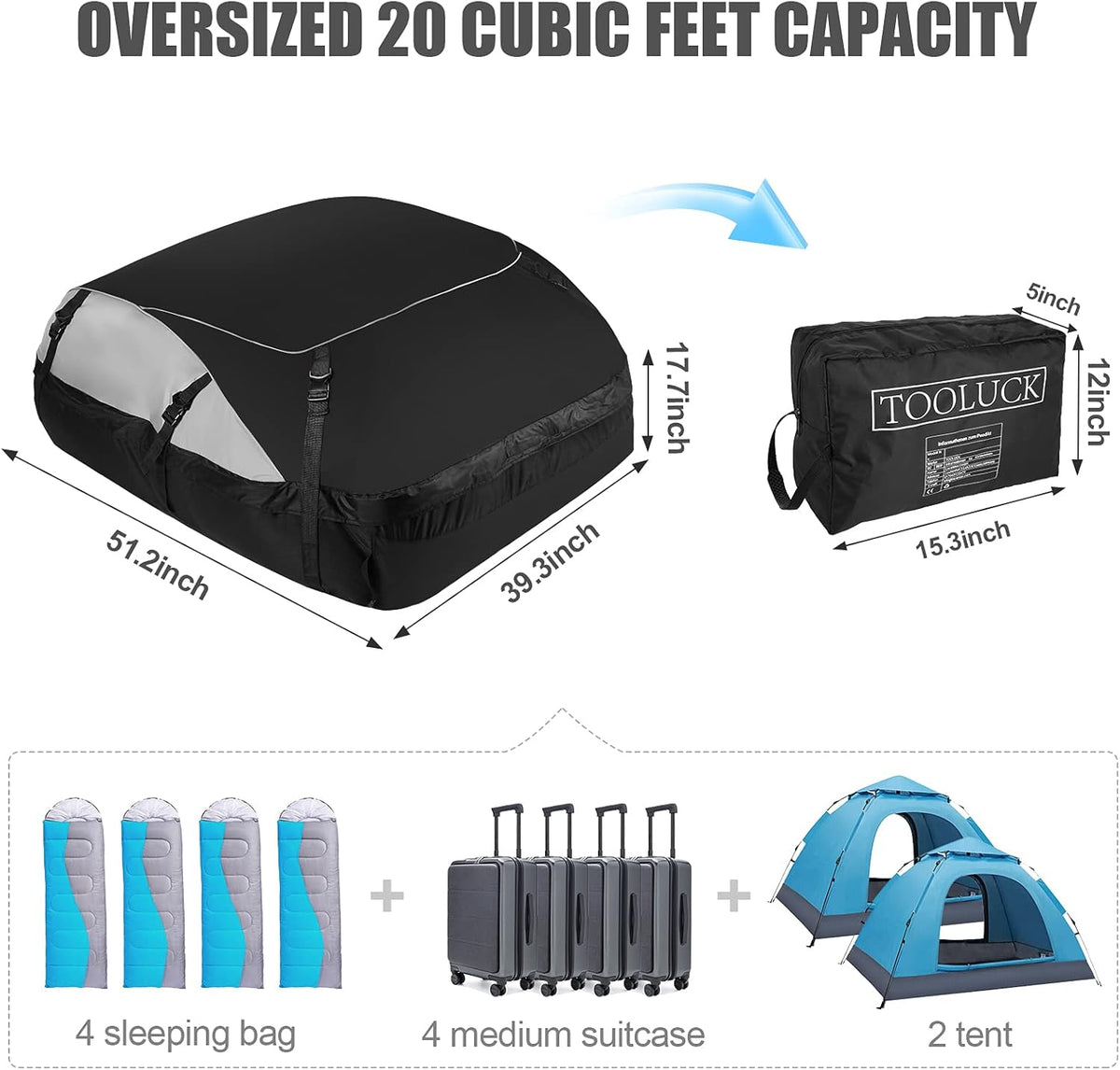 20 Cubic Waterproof Rooftop Cargo Carrier with Straps H65690