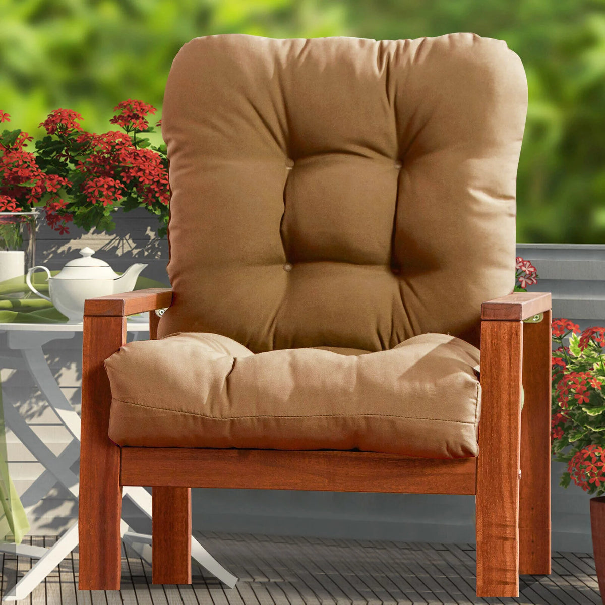 Light Brown Outdoor Seat Cushion D816293