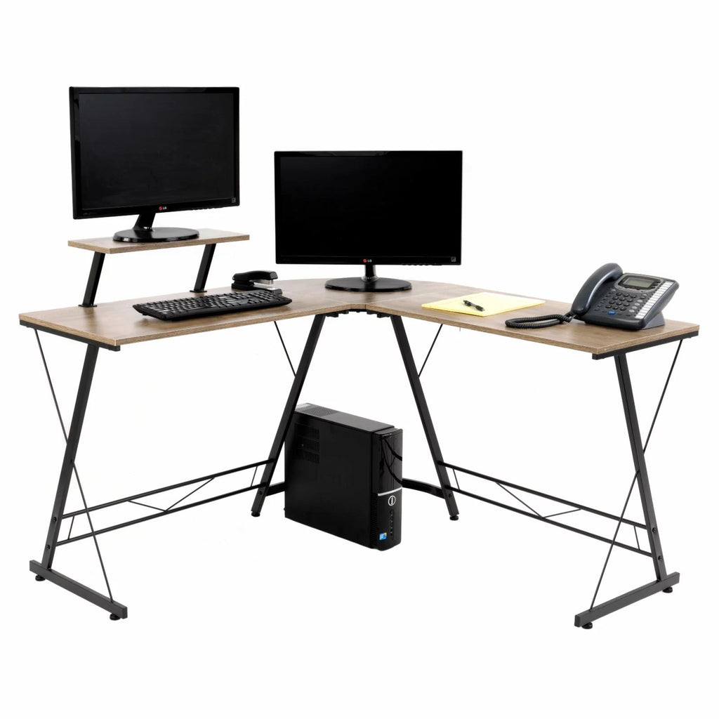 51" Contemporary Wood L-Workcenter D9862