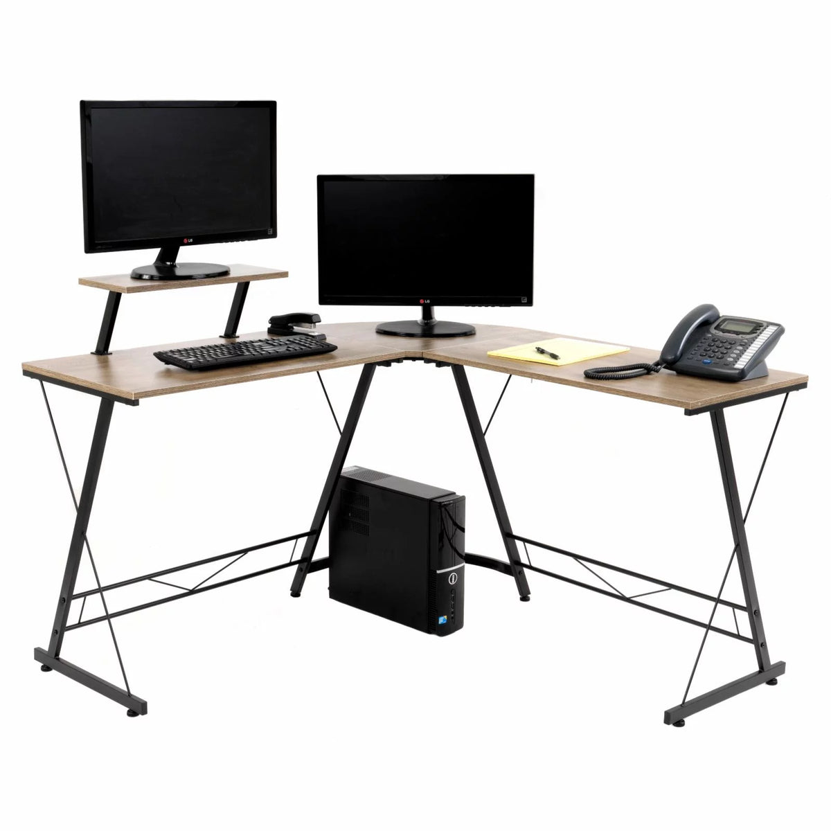 51" Contemporary Wood L-Workcenter D9862