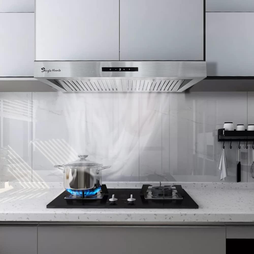 30 Inch Under Cabinet Range Hood, 525 CFM Stainless Steel Vent Hoods O5811
