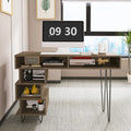 Brown Computer Desk with V-Shaped Iron Leg D26833