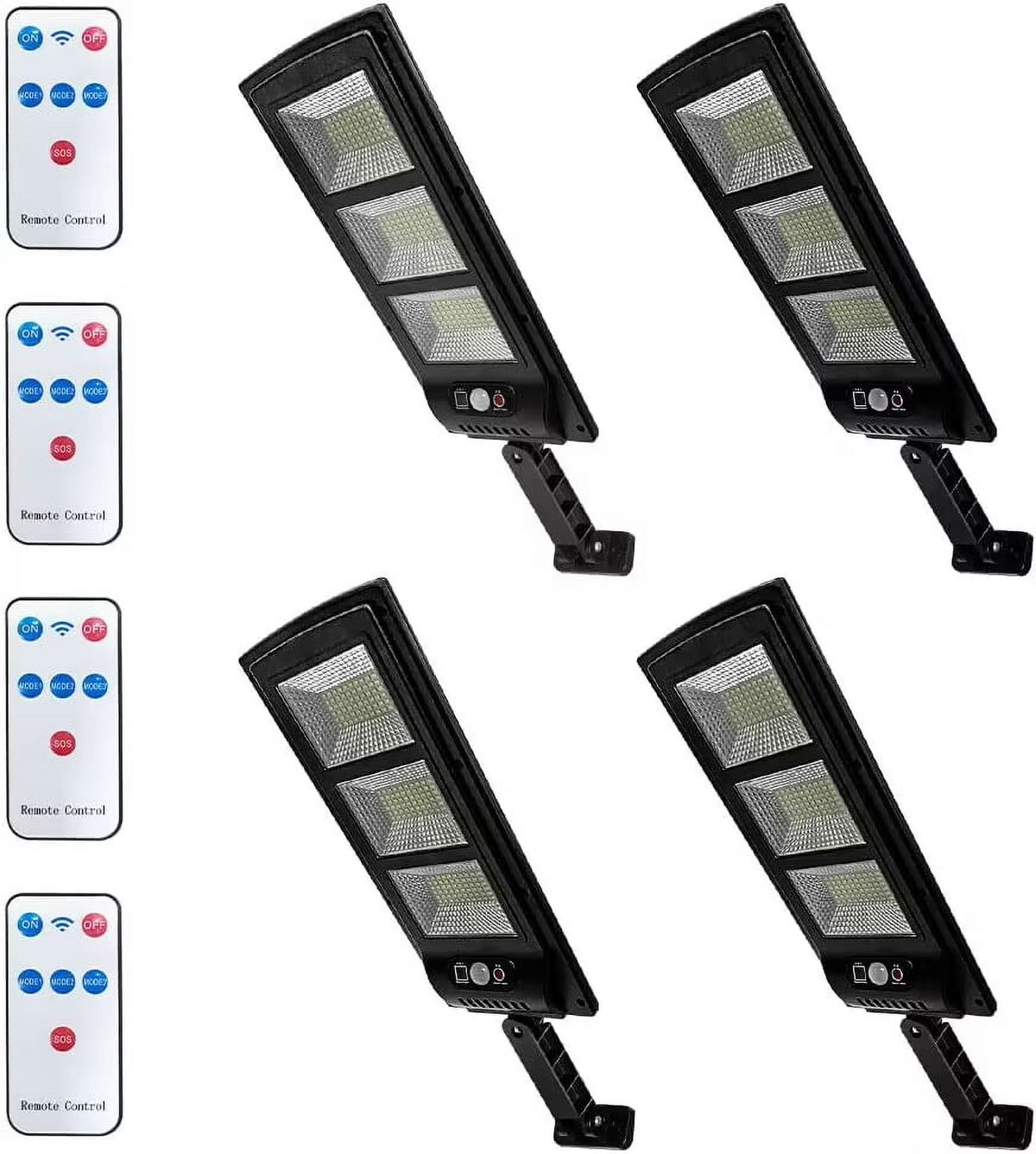 4 Pack Solar Street Lights Outdoor 180 LED Motion Sensor Flood Light with 3 Lighting Modes T3791