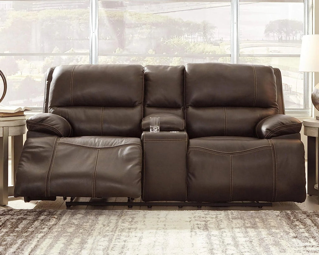 Walnut Leather Power Reclining Loveseat X630930