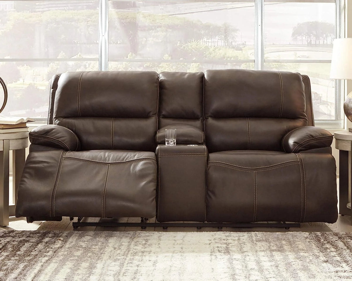 Walnut Leather Power Reclining Loveseat X630930