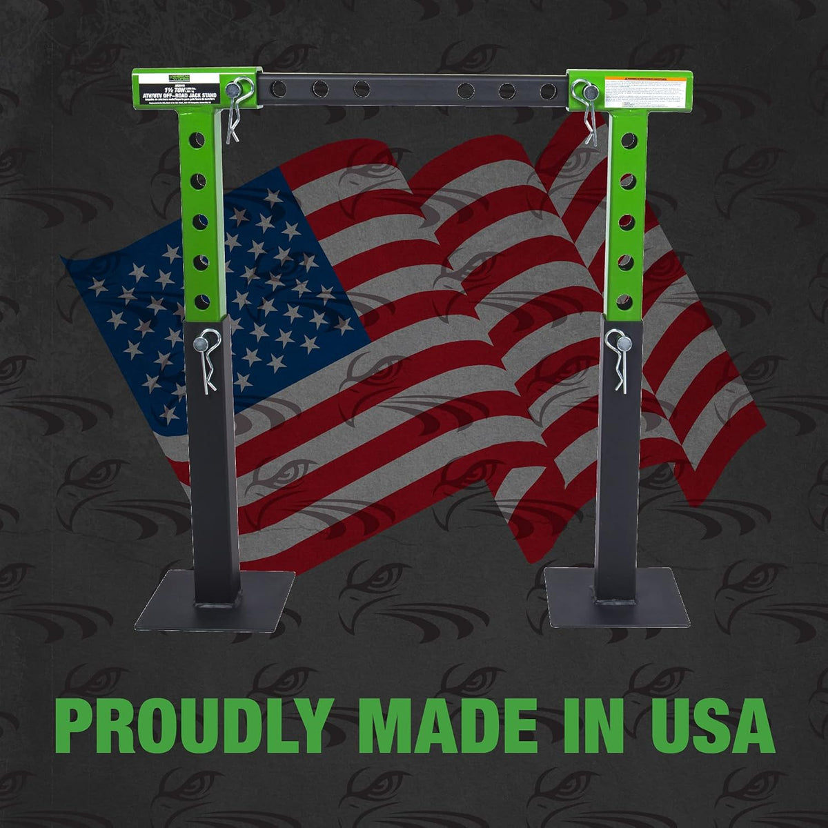 1.5 Ton ATV UTV Jack Stands with Rack Bar Saddle V312