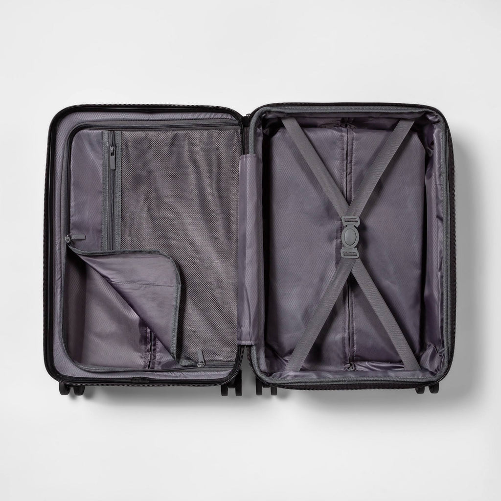 Hardside 20x22 Carry on Spinner Suitcase Dark Gray T86424