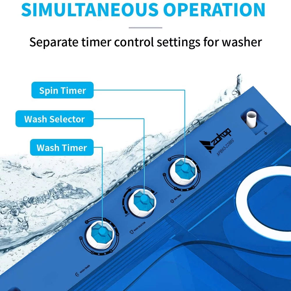Portable 26lbs Compact Twin Tub Washing Machine E959230
