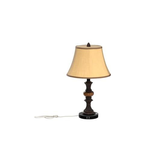 Bronze Table Lamp Set of 2 with Faux Silk Shade L889