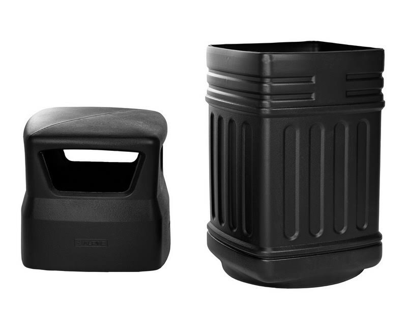 Black 16-Gallon Outdoor/Indoor Trash Can B946812