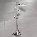 Chrome Exposed Pipe Shower System with 8 inch Rain Shower Head and Hand Shower B760012