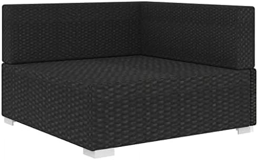 Gray Poly Rattan Sectional Corner Chair with Cushions T250652