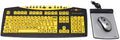 Large Print Yellow Wireless Keyboard with Optical Mouse and USB Wired Magic Pad Pack of 2 T740914