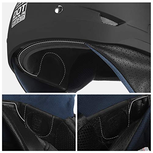 Matte Black Open Face Motorcycle Helmet K1857