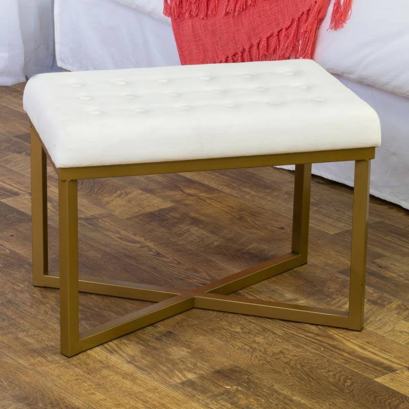 Tufted Bench with Metal Base Z717