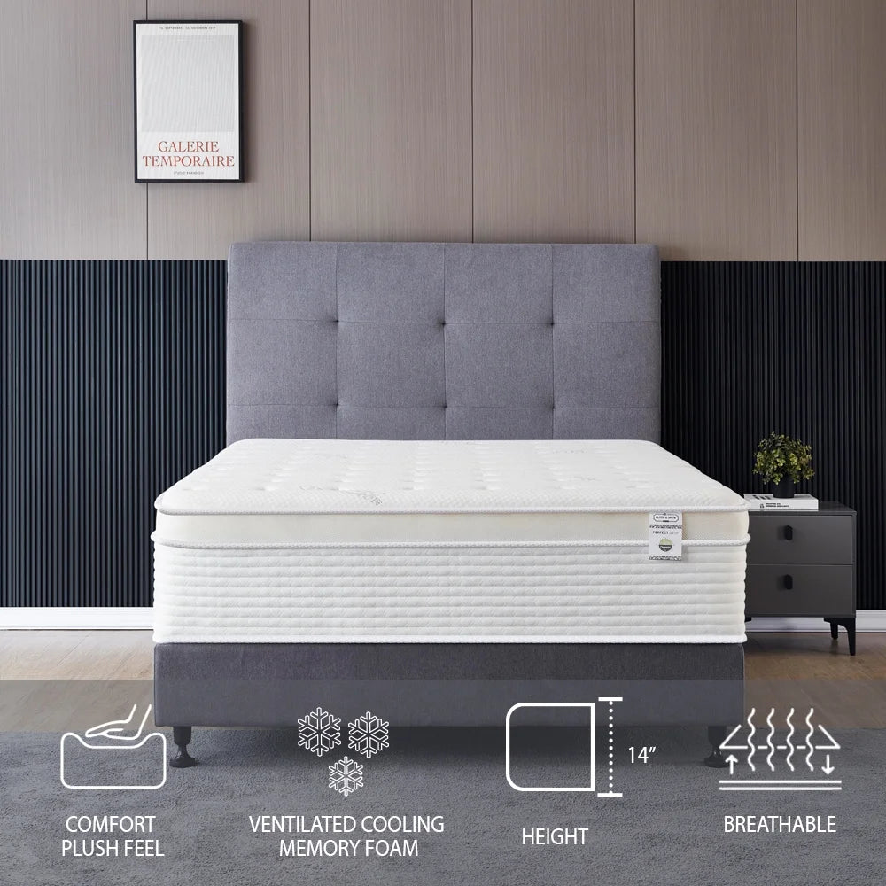 16 Inch Cool Memory Foam Pocket Spring Hybrid Mattress Q5021