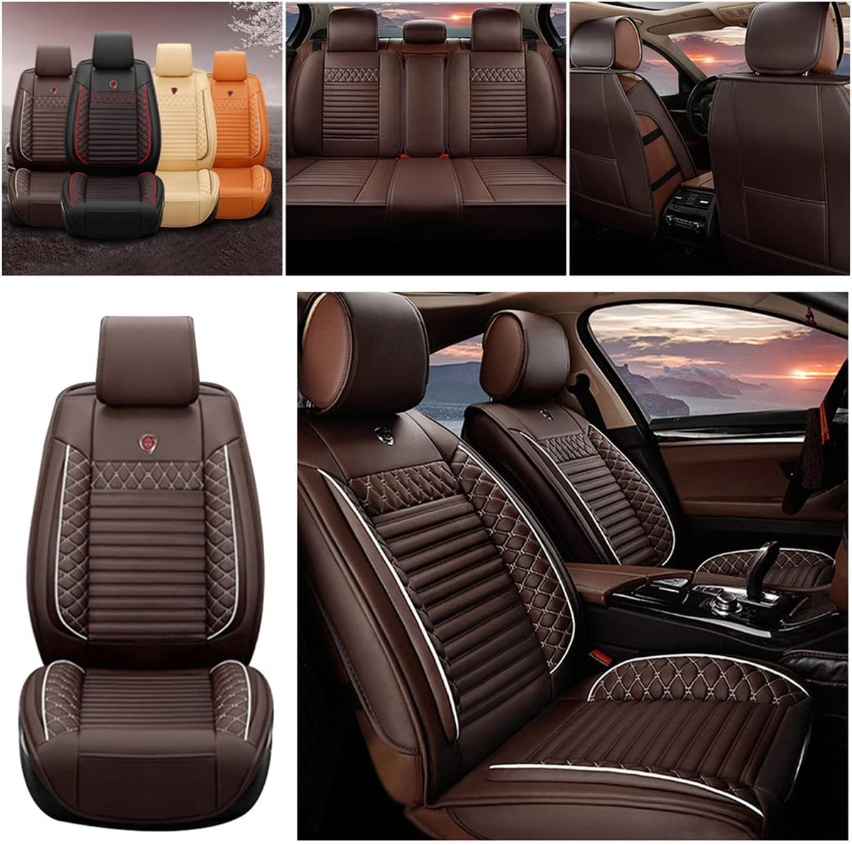 Orange PU Leather Car Seat Cover K753416