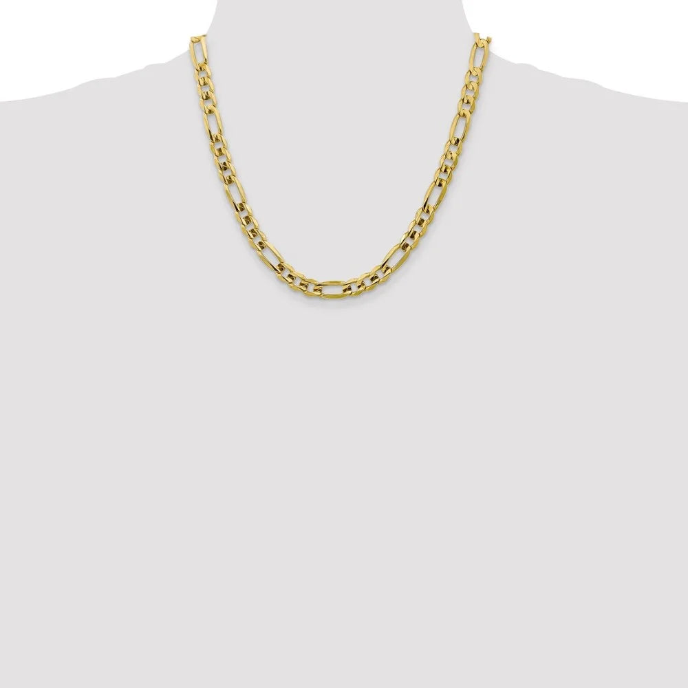 10K Yellow Gold Figaro Chain Necklace 20" I175