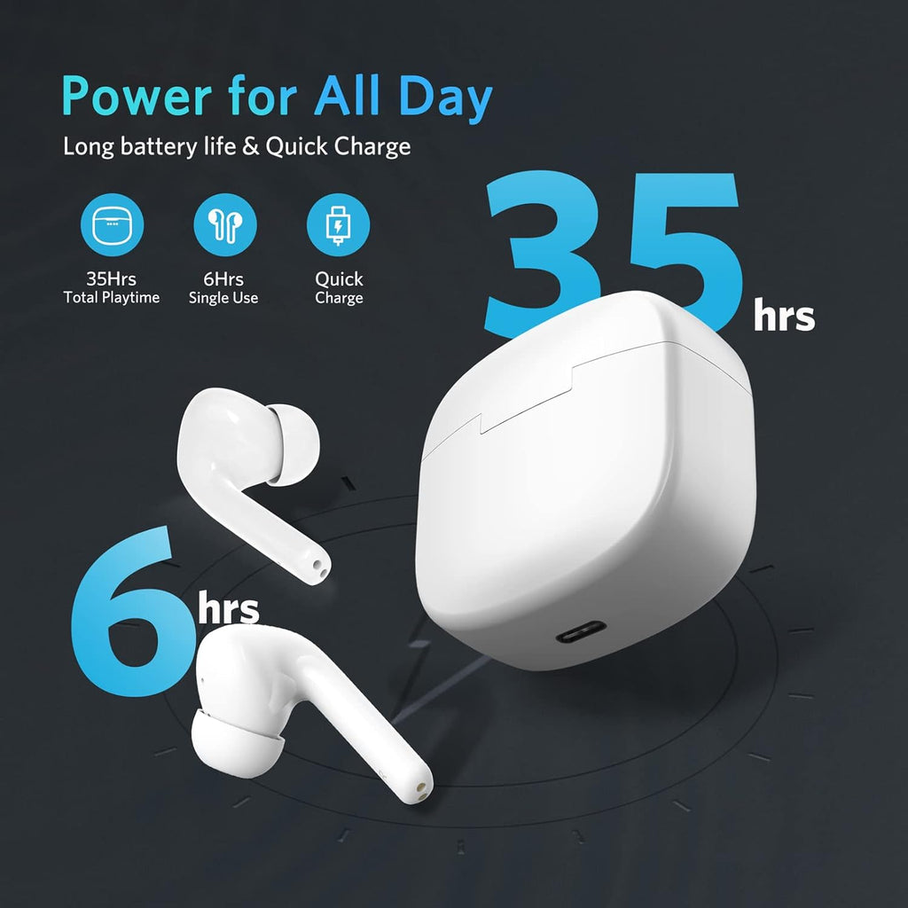 White Pack of 2 Bluetooth Noise Cancelling True Wireless Earbuds L1470