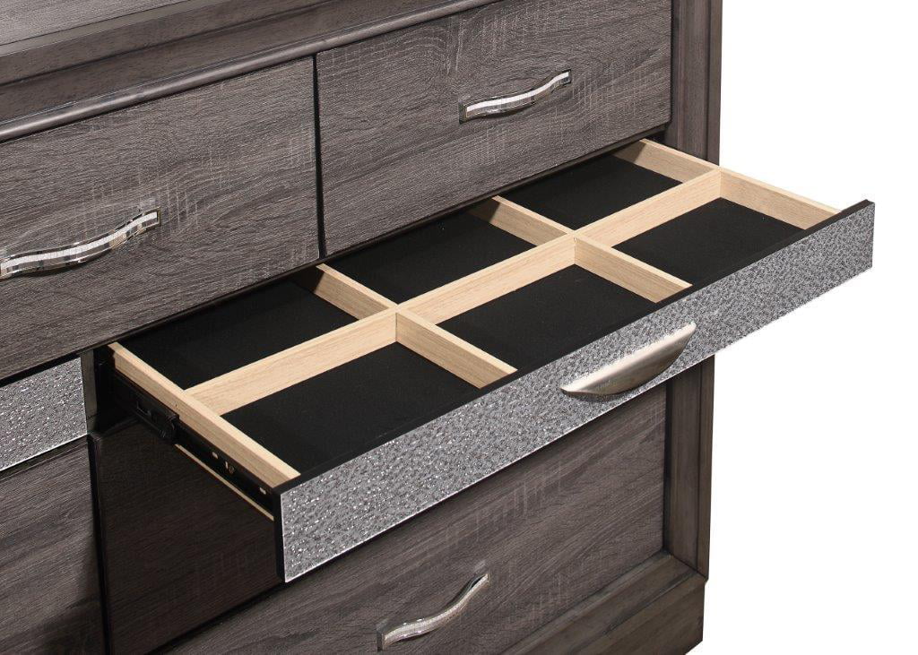 Queen Bedroom Set 5Pcs Weathered Grey W58513