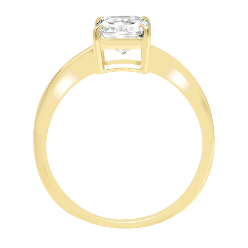 14K Yellow Gold Solitaire Diamond Engagement Ring size 9 R740