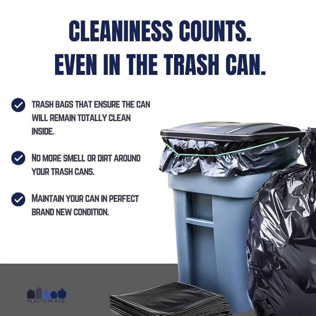 50 Count Black Trash Bags on Rolls T303
