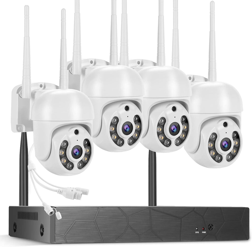 2K Wireless 8CH NVR 4PCS Outdoor WiFi PT Camera with Night Vision M3632