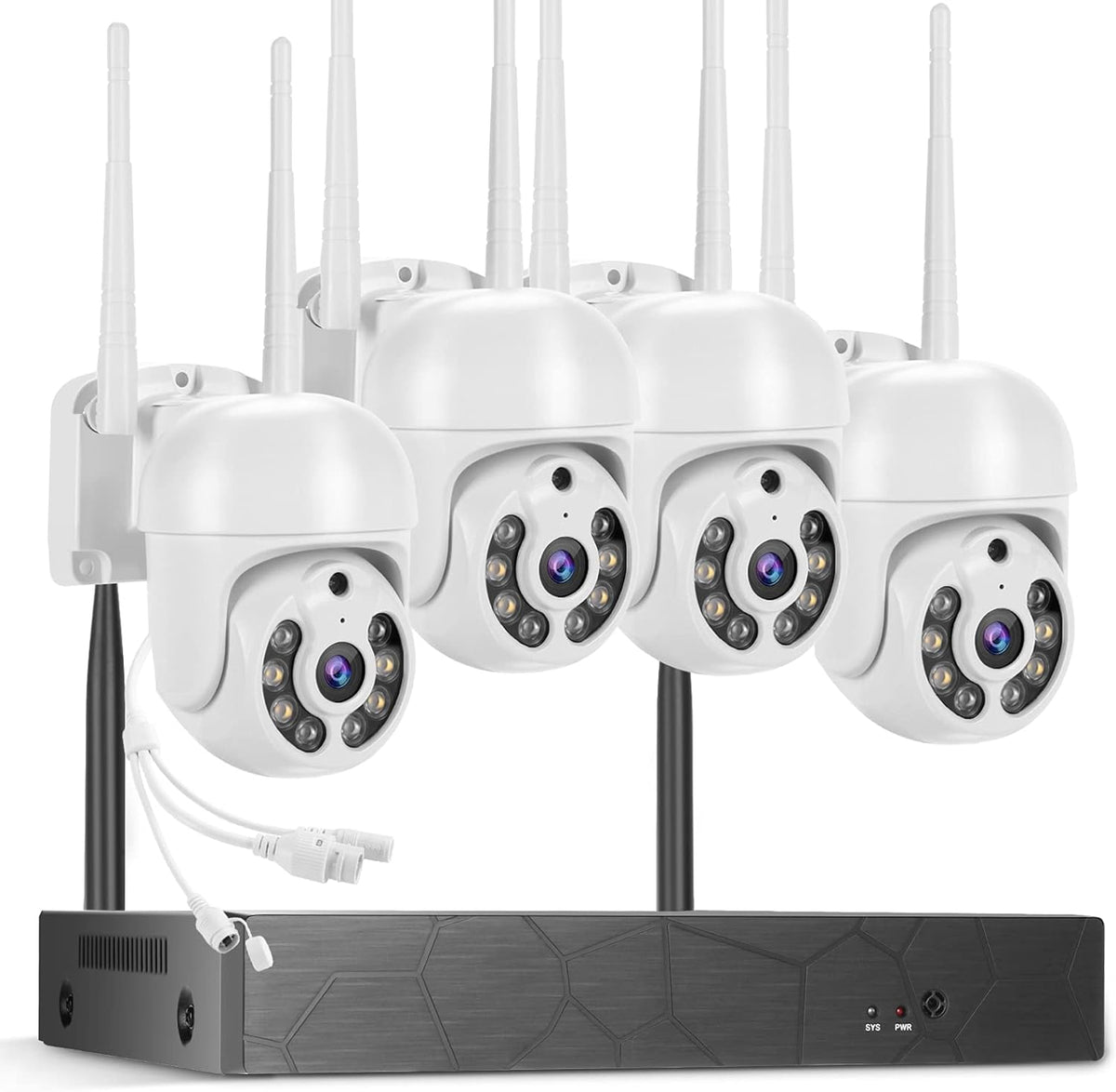 2K Wireless 8CH NVR 4PCS Outdoor WiFi PT Camera with Night Vision M3632