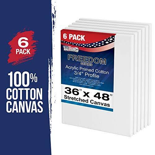 36 x 48 inch Stretched Canvas 12-Ounce Primed 3-Pack White Blank Heavy-Weight Gesso G52485