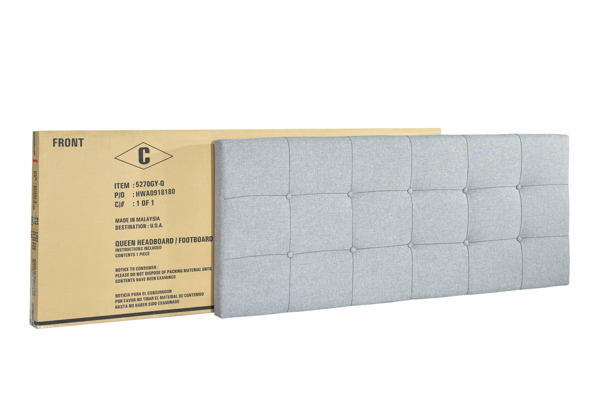 Gray Upholstered Panel Bed Full Size Q743