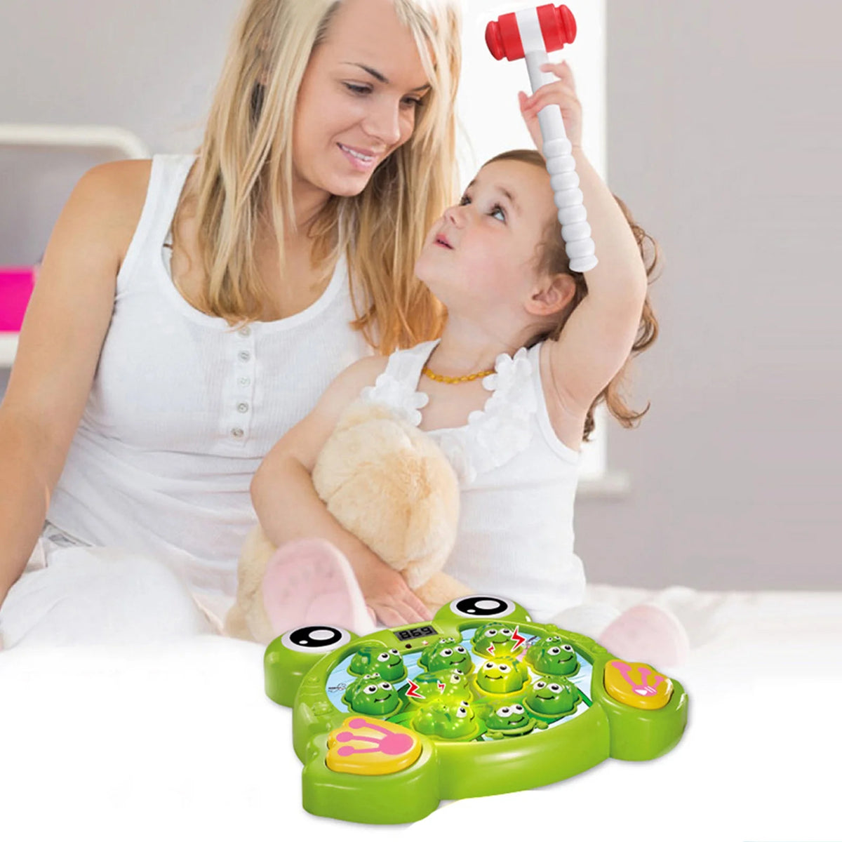 Interactive Whack A Frog Game For Toddler Learning Toy With 2 Hammers U381