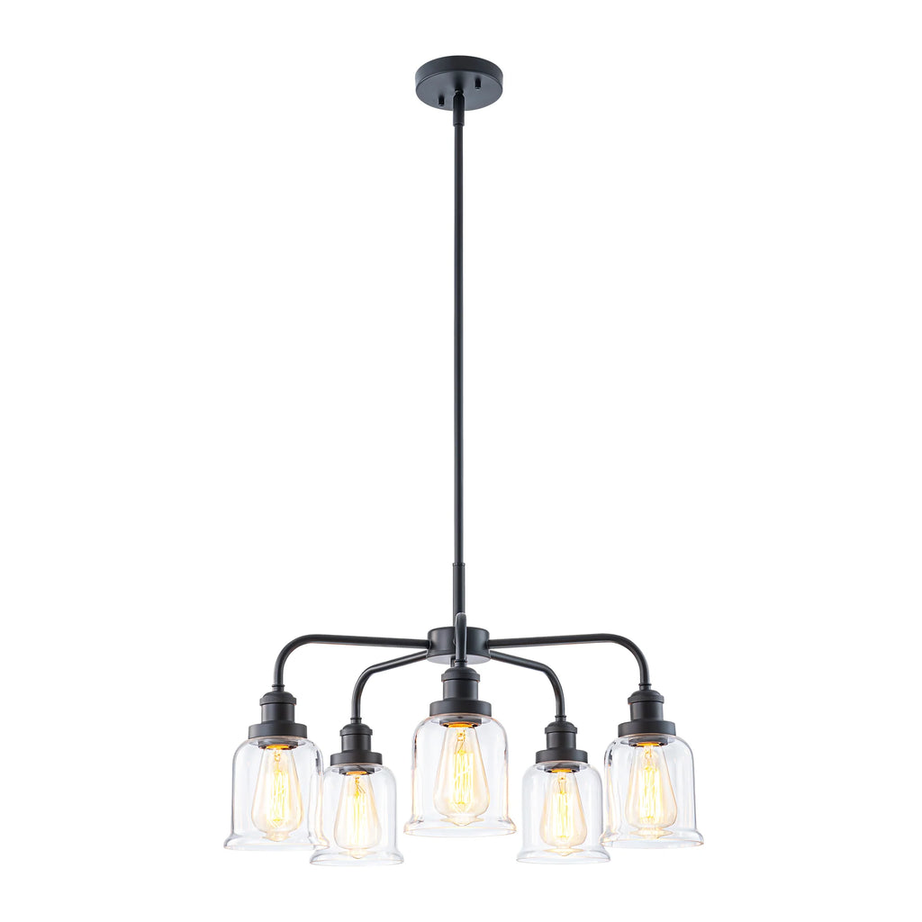 5-Light Dimmable Glass Farmhouse Chandelier W9651