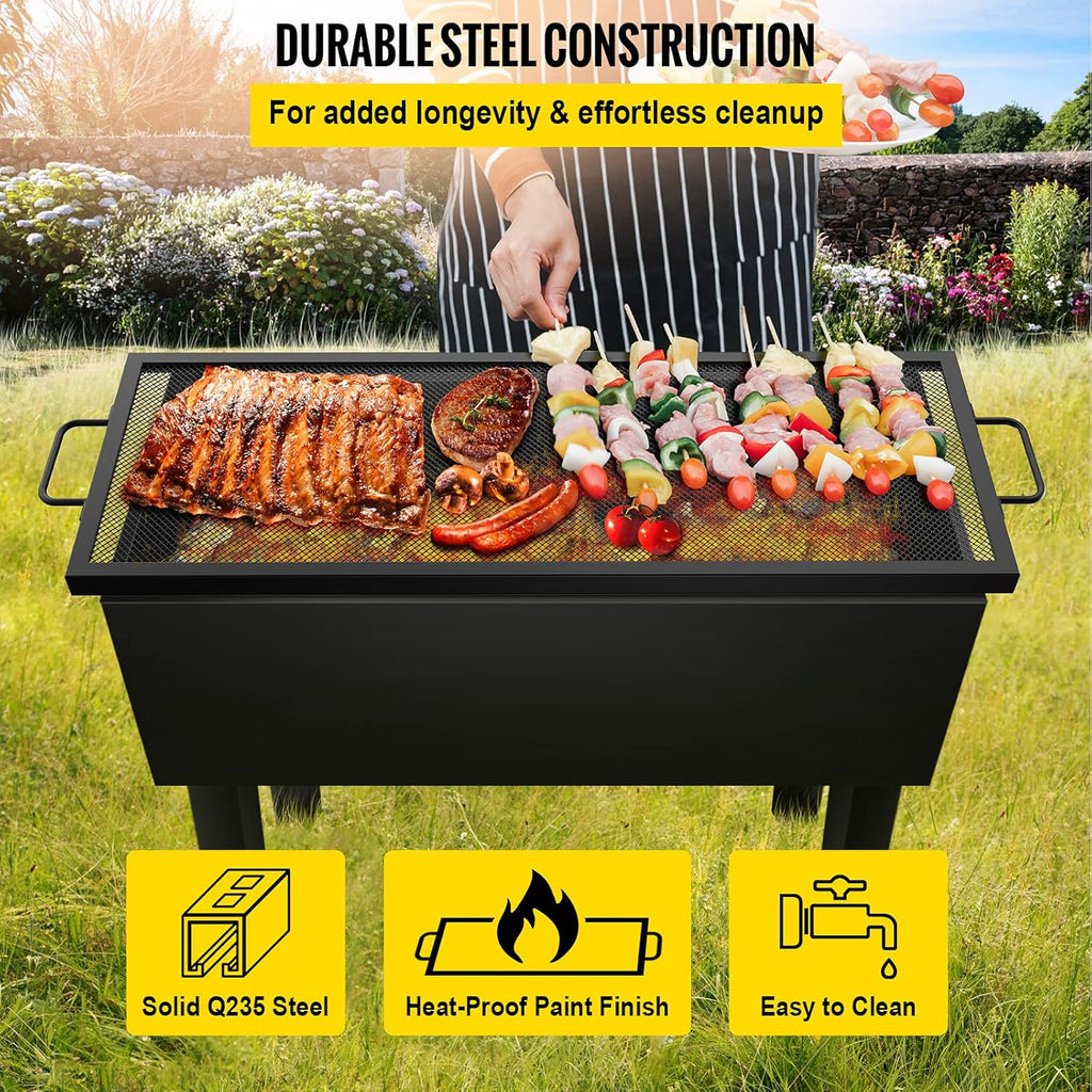 32 x 15 inch Black Steel Fire Pit Grill Grate X61963