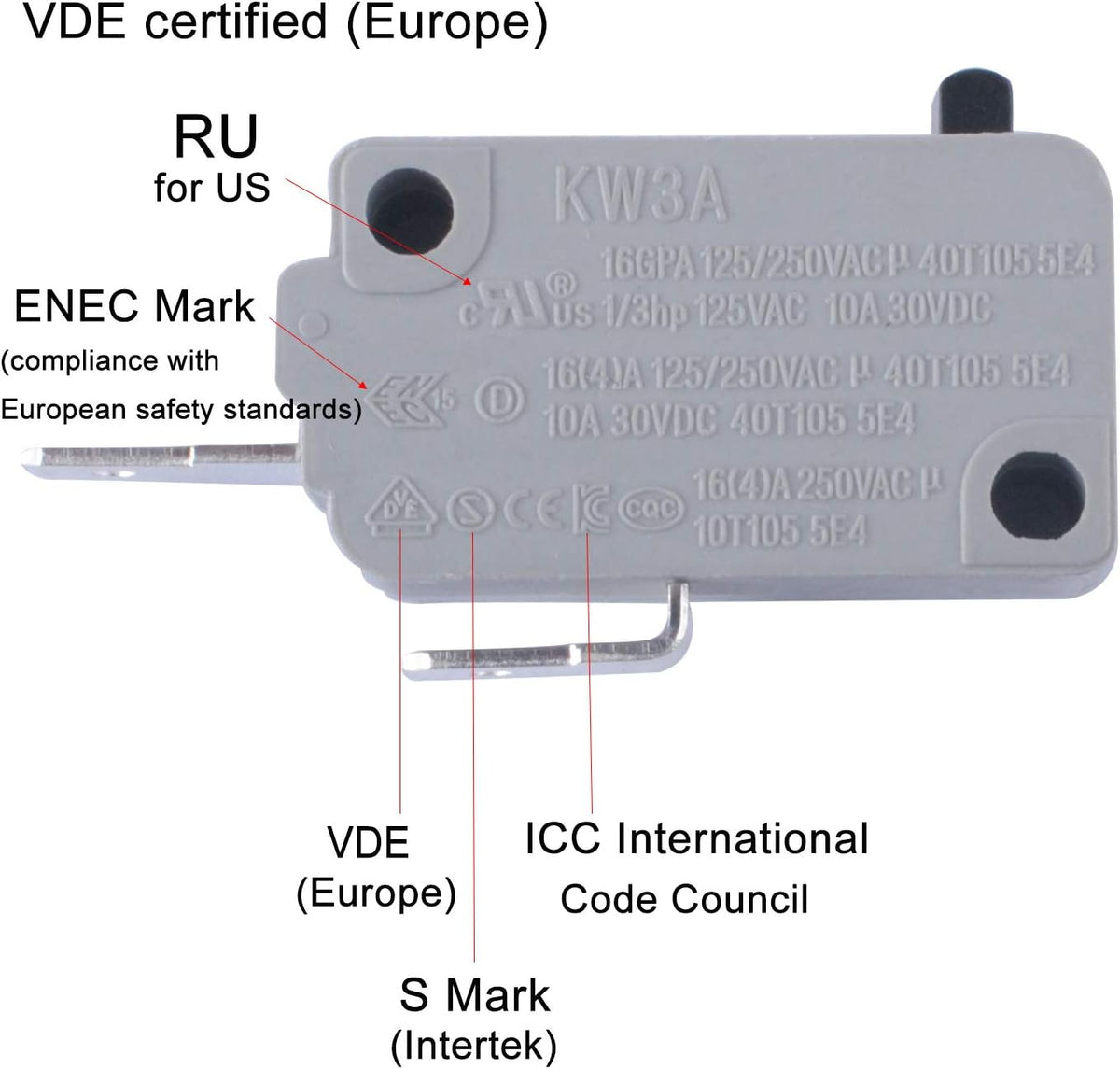 Microwave Door Switch 16A 125/250V B2489