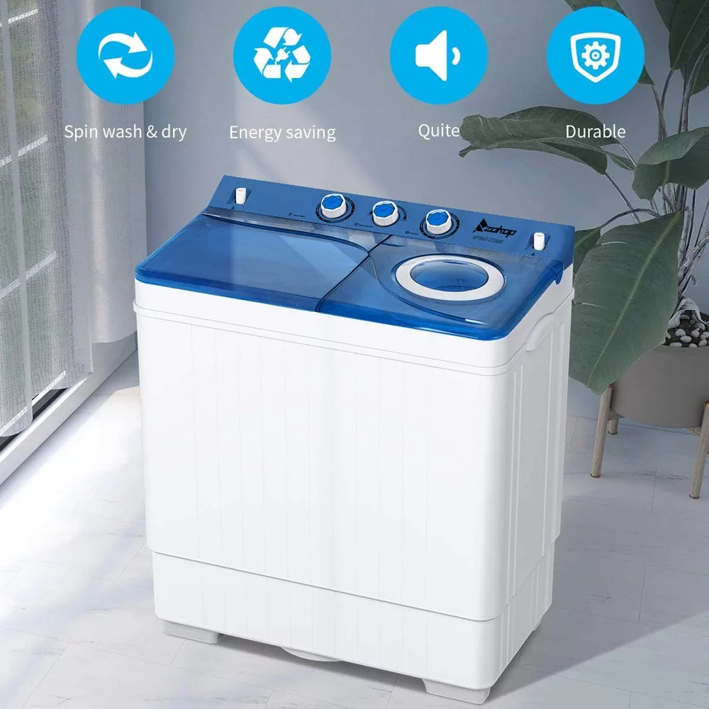 Portable 26lbs Compact Twin Tub Washing Machine E959230